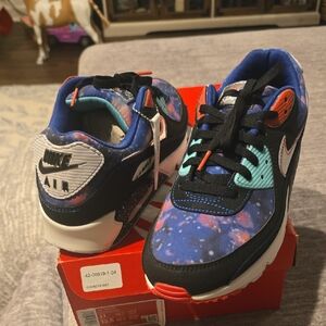 Nike Kids Galaxy Sneakers - Blue, Black, and Red